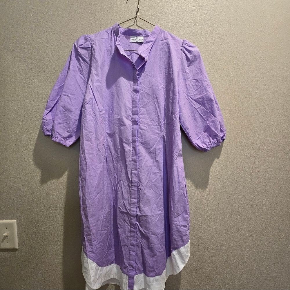 Chloé Chloe Kristyn Lavender Shirt Wrap Rosa Purple Dress Sz L - Picture 3 of 5